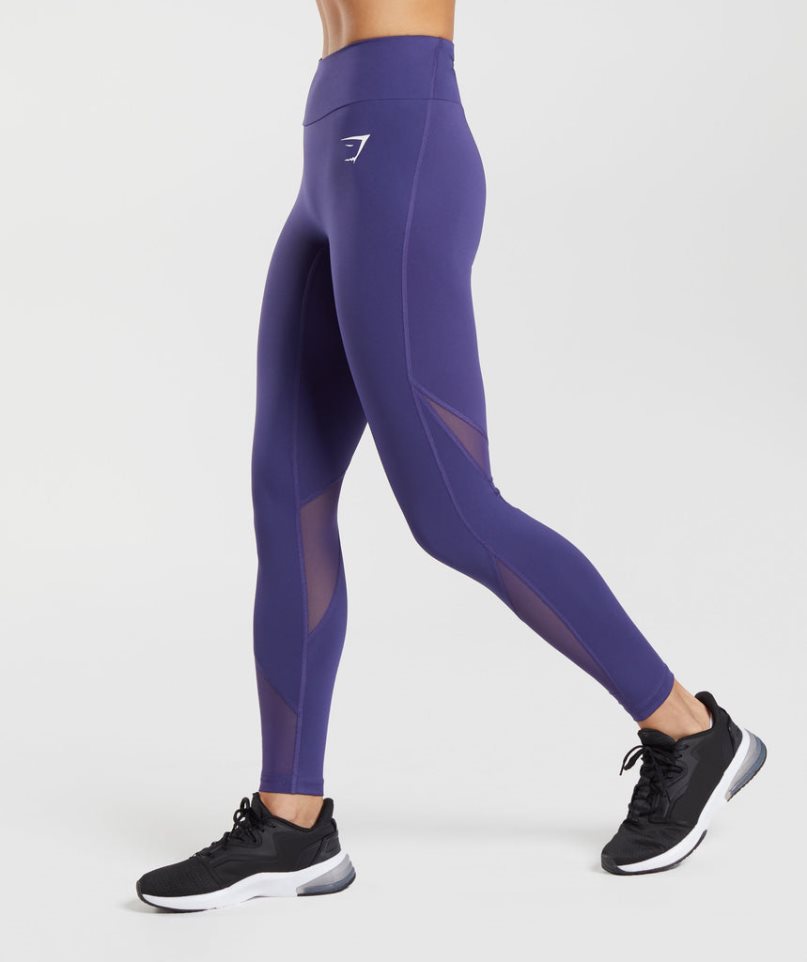 Legginsy Gymshark Sportowe Biegania Damskie Fioletowe | PL 692MWK